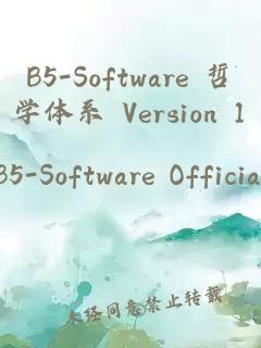 B5-Software 哲学体系 Version 1